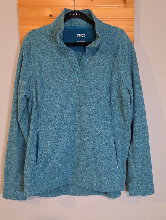 Duluth Trading Co Tops - Duluth Trading Co Teal‎ Heather Snap-Front Pullover Sz L